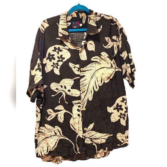 Vintage Jams World Hawaiian Shirt Rayon Tropical Art All Over Print | XL - Picture 3 of 9